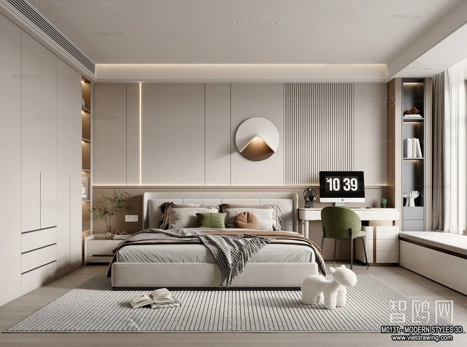 Bedroom - Modern Style Interior 3D Scenes - 082