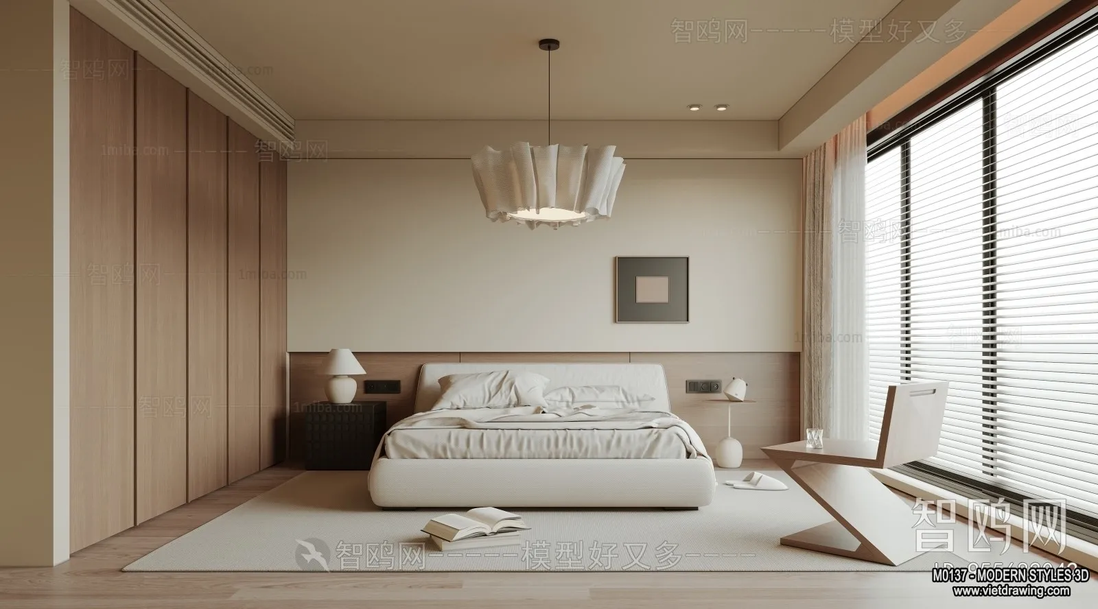 Bedroom - Modern Style Interior 3D Scenes - 083