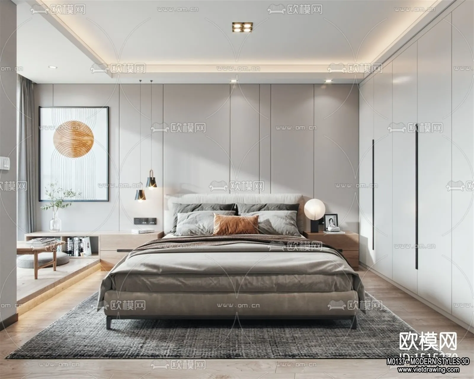 Bedroom - Modern Style Interior 3D Scenes - 085