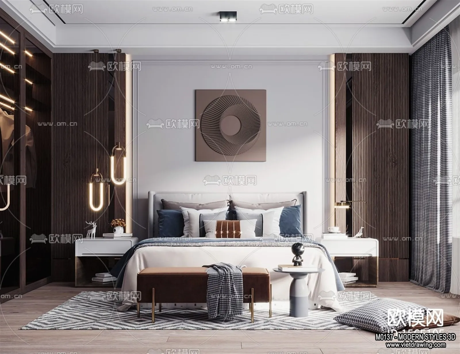 Bedroom - Modern Style Interior 3D Scenes - 088
