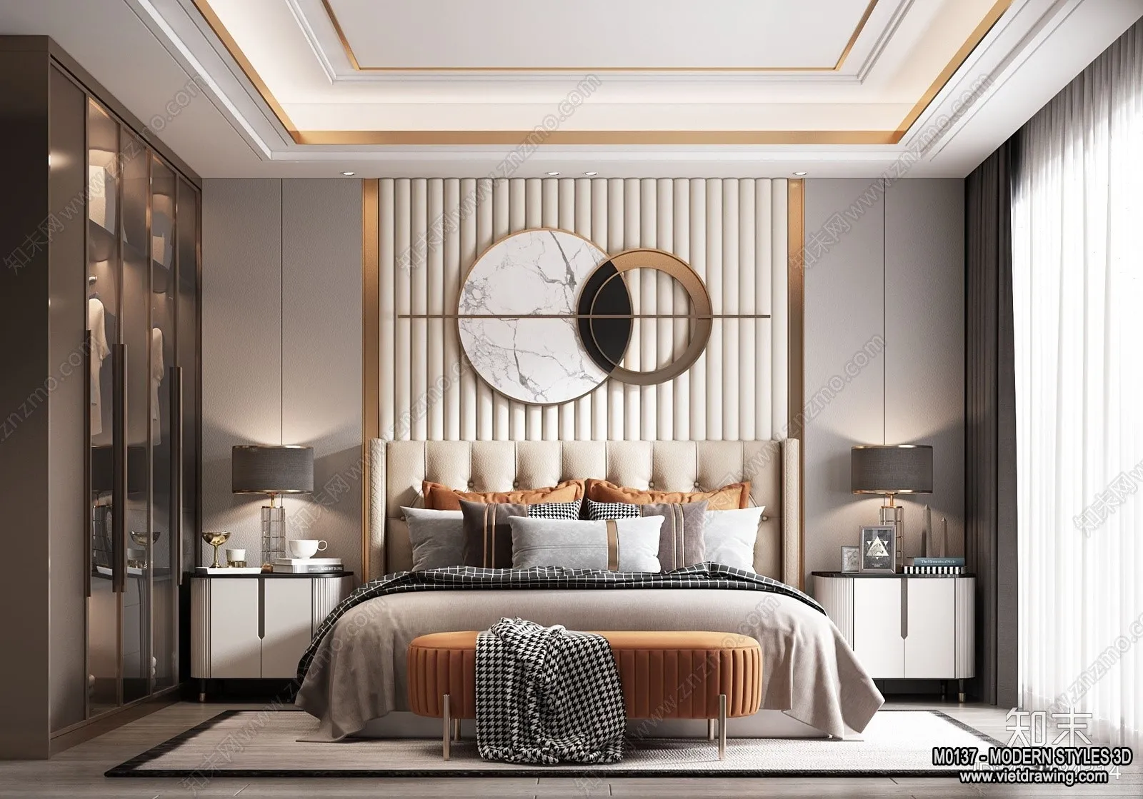 Bedroom - Modern Style Interior 3D Scenes - 091