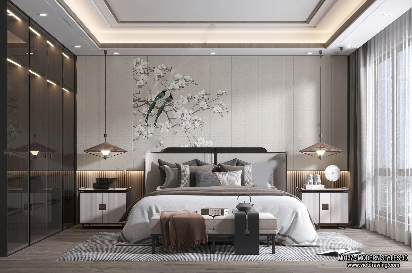Bedroom - Modern Style Interior 3D Scenes - 095