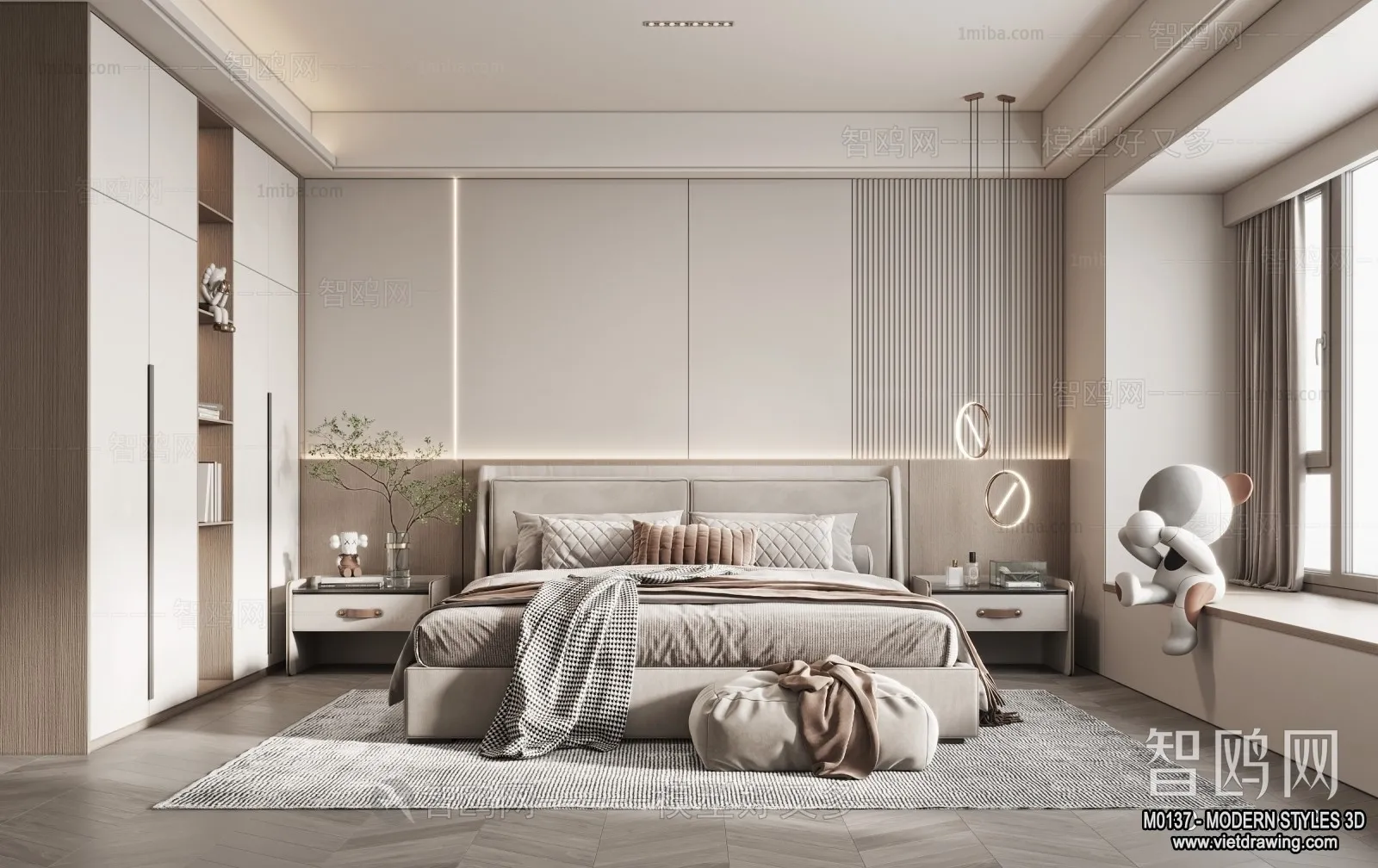 Bedroom - Modern Style Interior 3D Scenes - 102