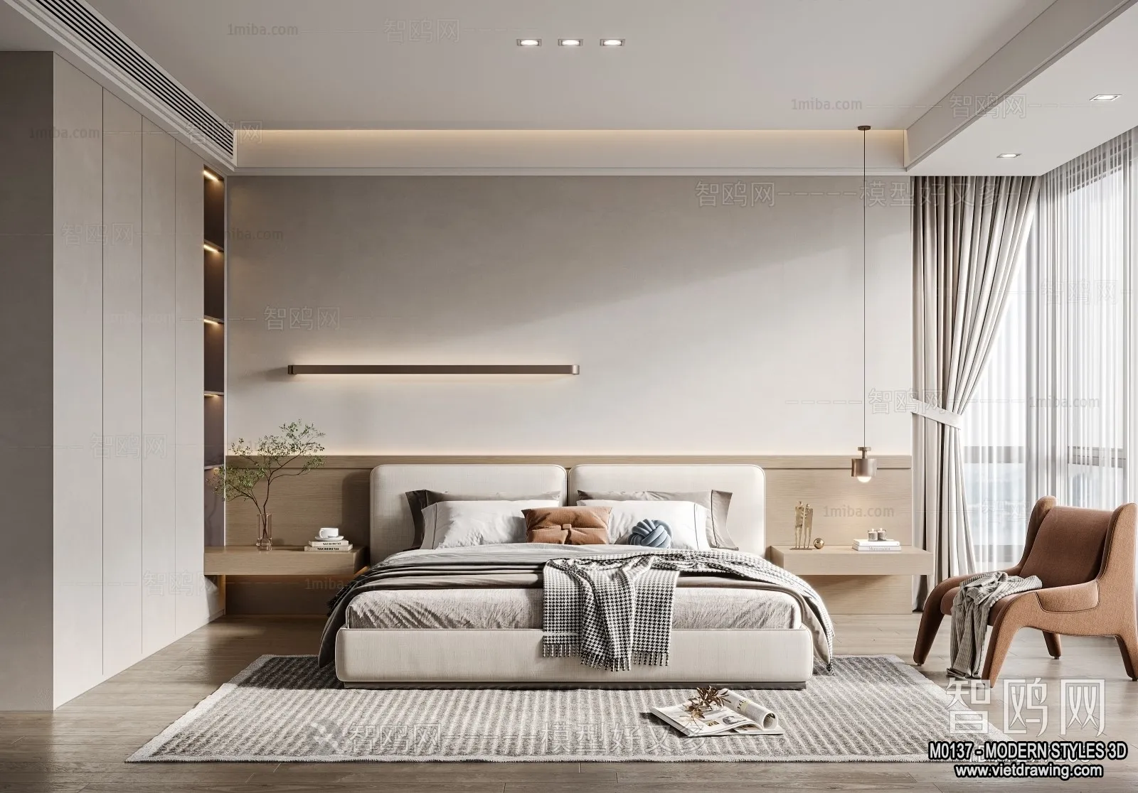Bedroom - Modern Style Interior 3D Scenes - 103