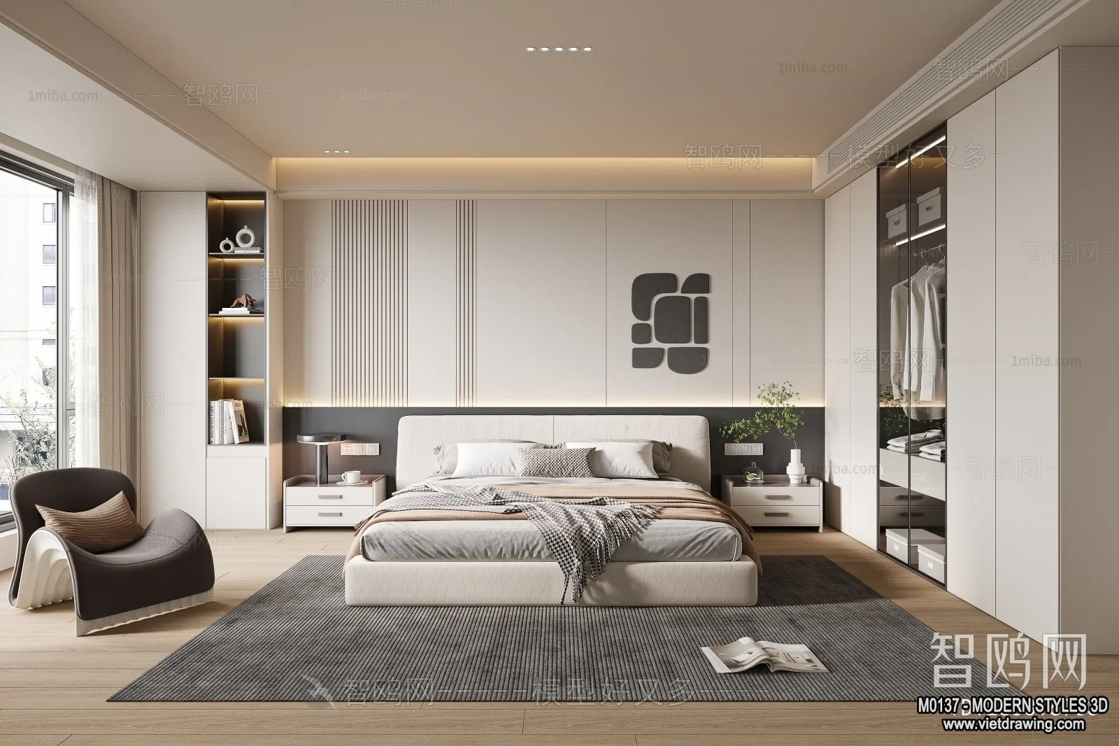 Bedroom - Modern Style Interior 3D Scenes - 105