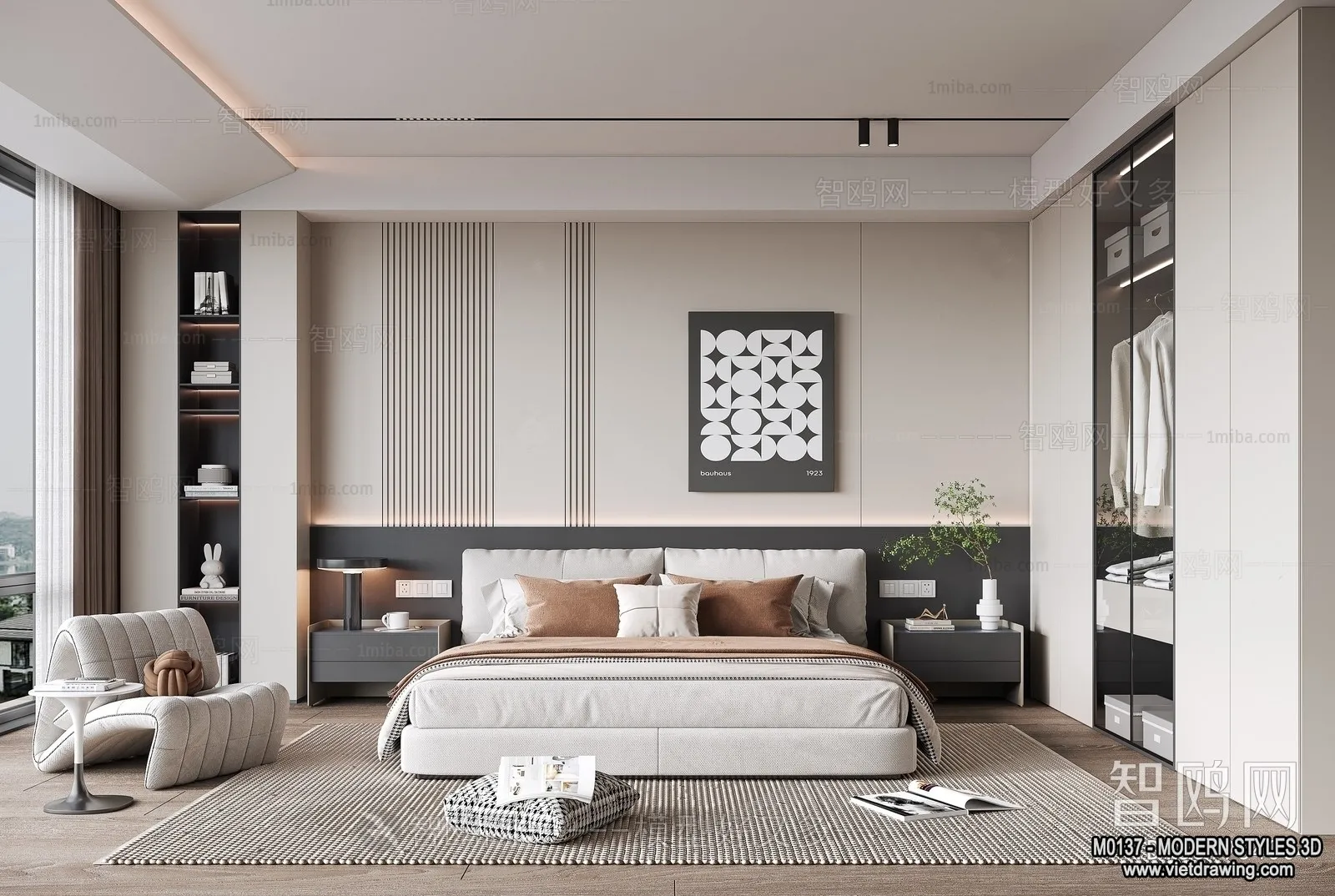 Bedroom - Modern Style Interior 3D Scenes - 108