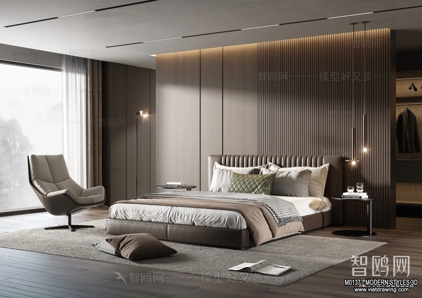 Bedroom - Modern Style Interior 3D Scenes - 110