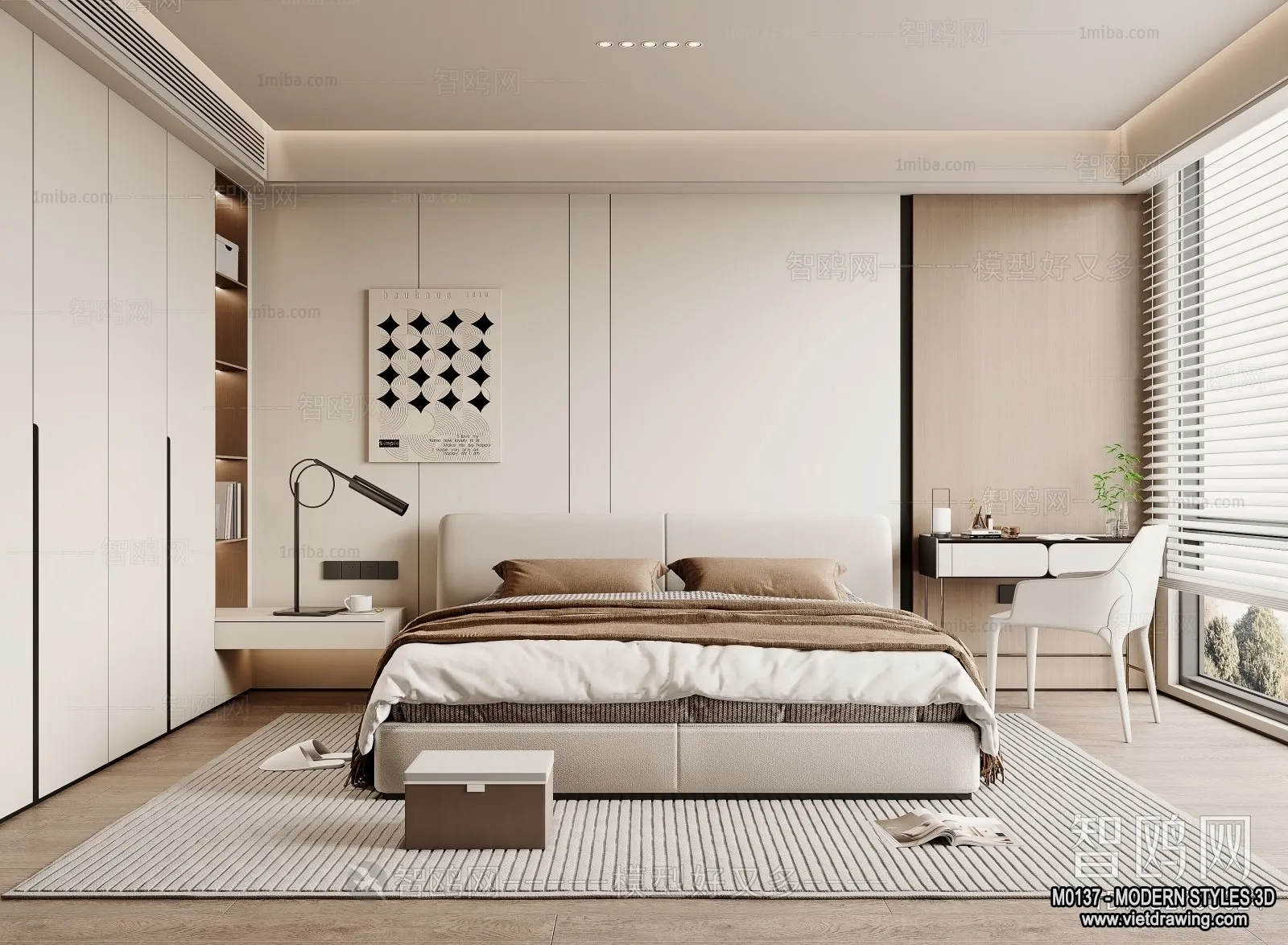 Bedroom - Modern Style Interior 3D Scenes - 111