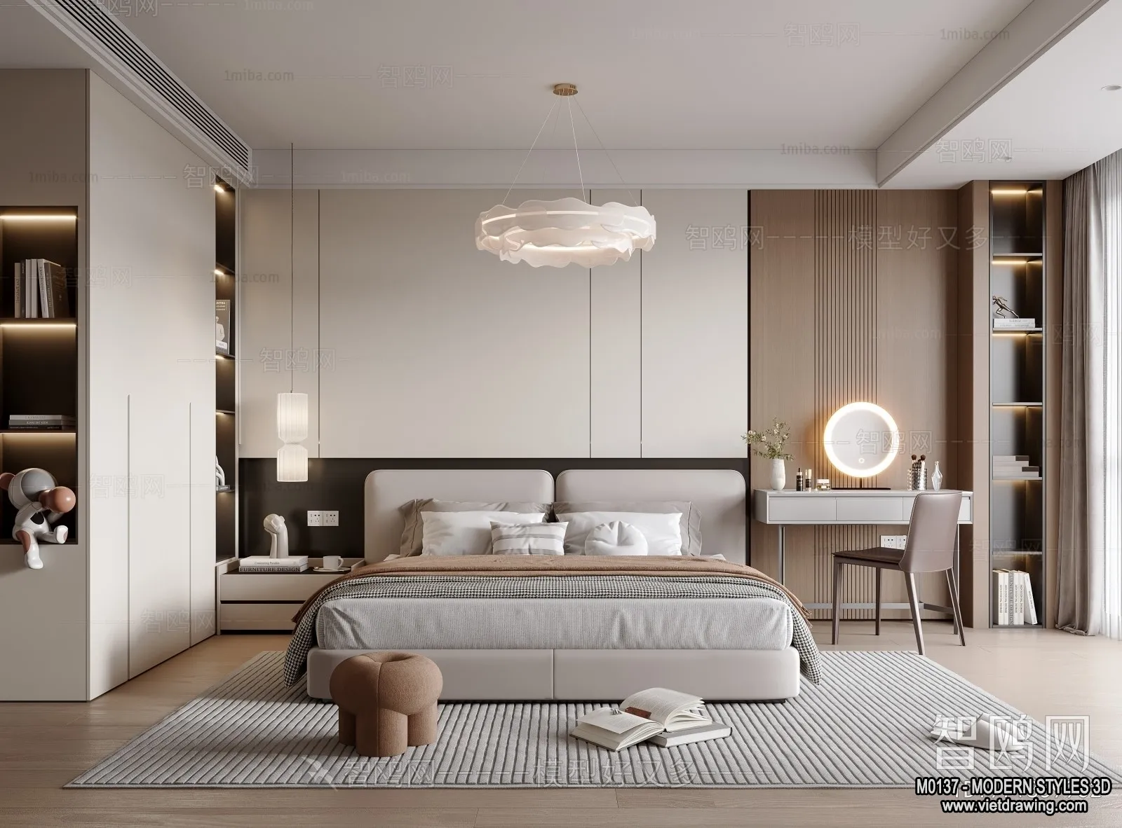 Bedroom - Modern Style Interior 3D Scenes - 114