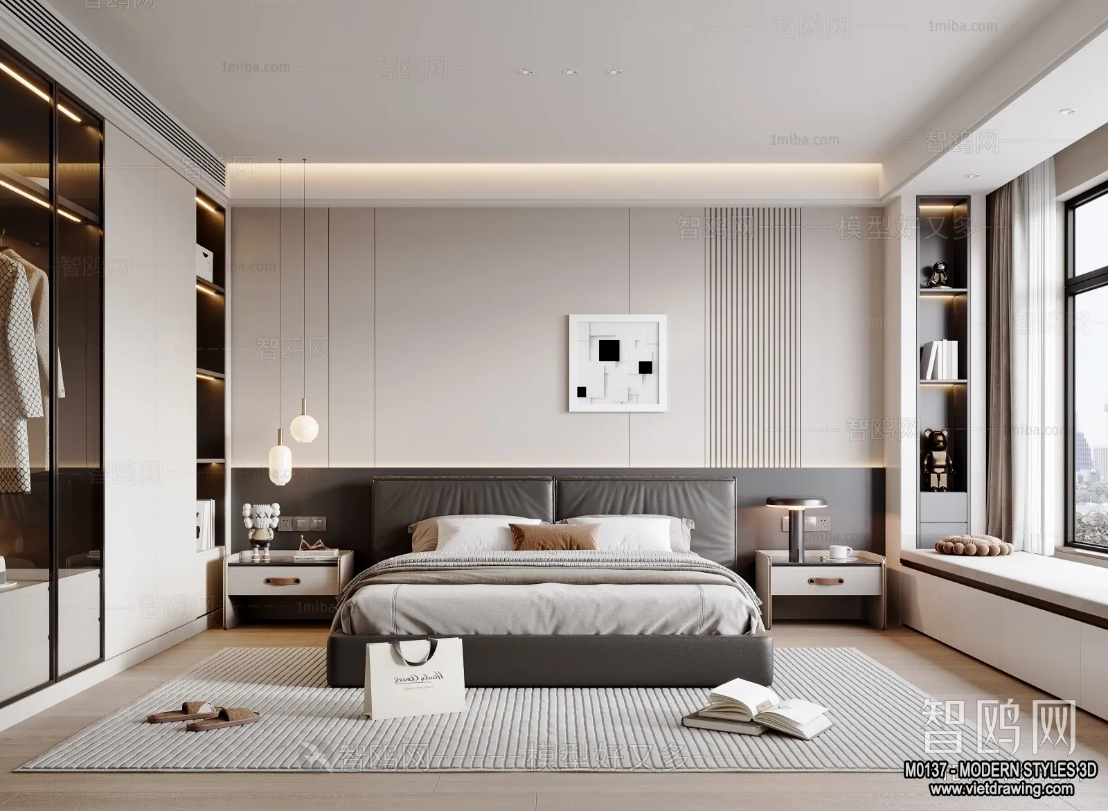 Bedroom - Modern Style Interior 3D Scenes - 115