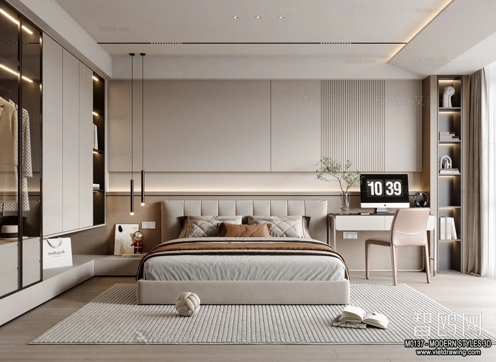 Bedroom - Modern Style Interior 3D Scenes - 118