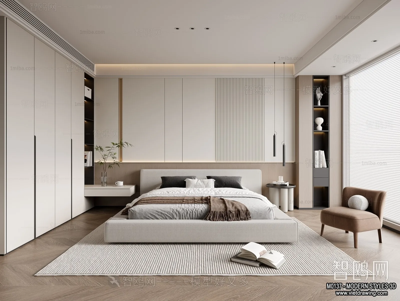 Bedroom - Modern Style Interior 3D Scenes - 120