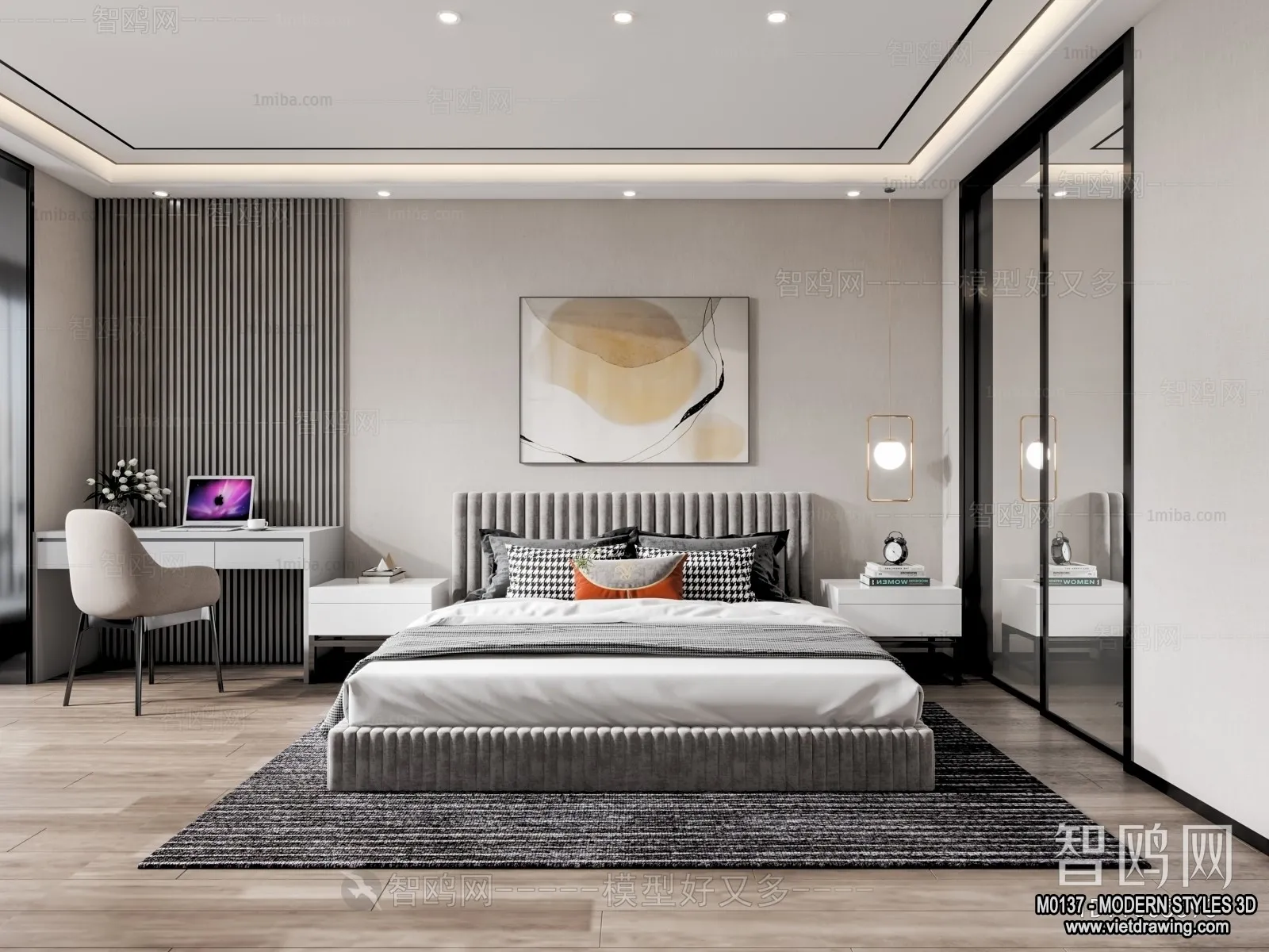 Bedroom - Modern Style Interior 3D Scenes - 123