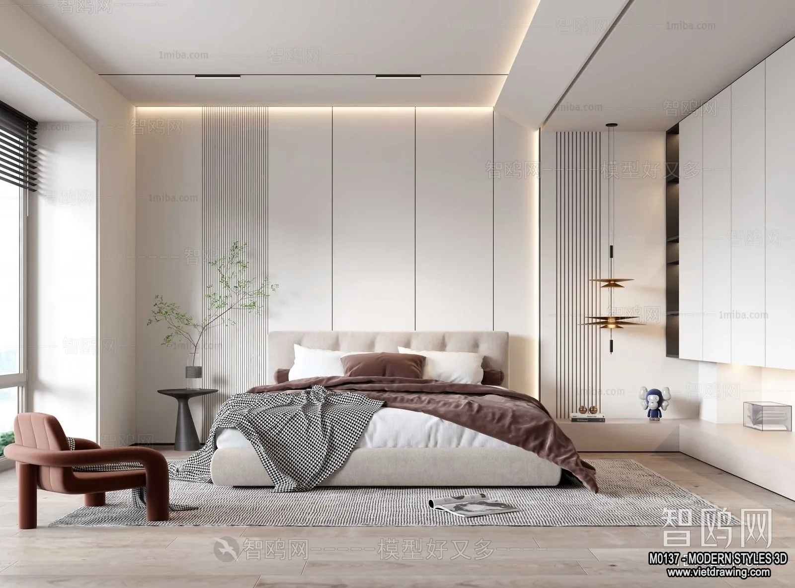 Bedroom - Modern Style Interior 3D Scenes - 125