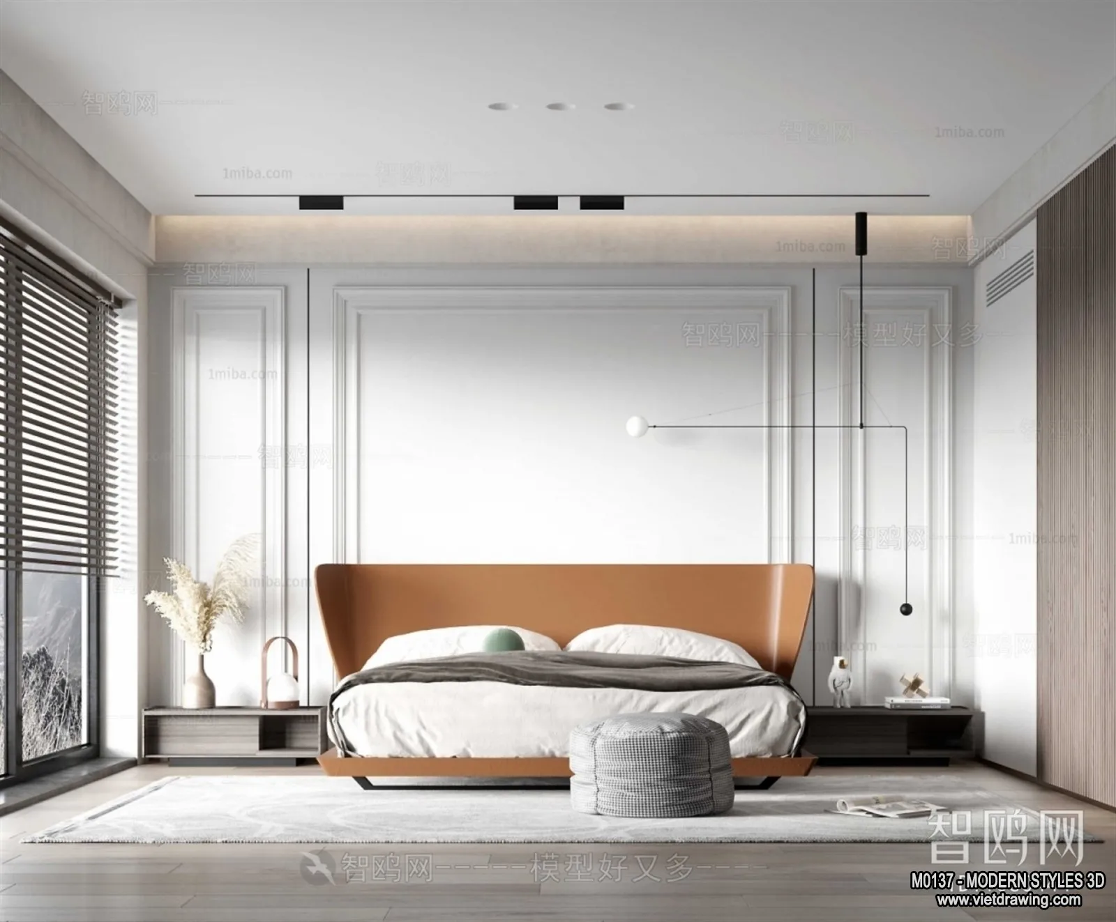 Bedroom - Modern Style Interior 3D Scenes - 127
