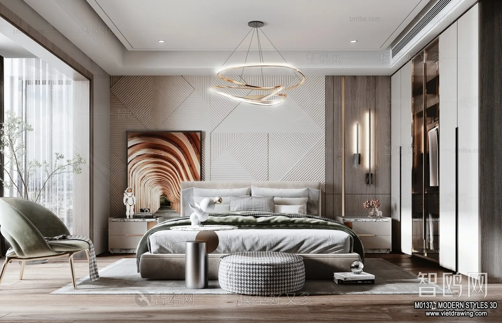 Bedroom - Modern Style Interior 3D Scenes - 130