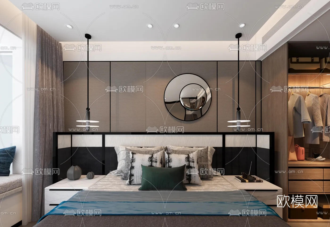BEDROOM - MODERN STYLE - VRAY / CORONA - 3D MODEL - 2045