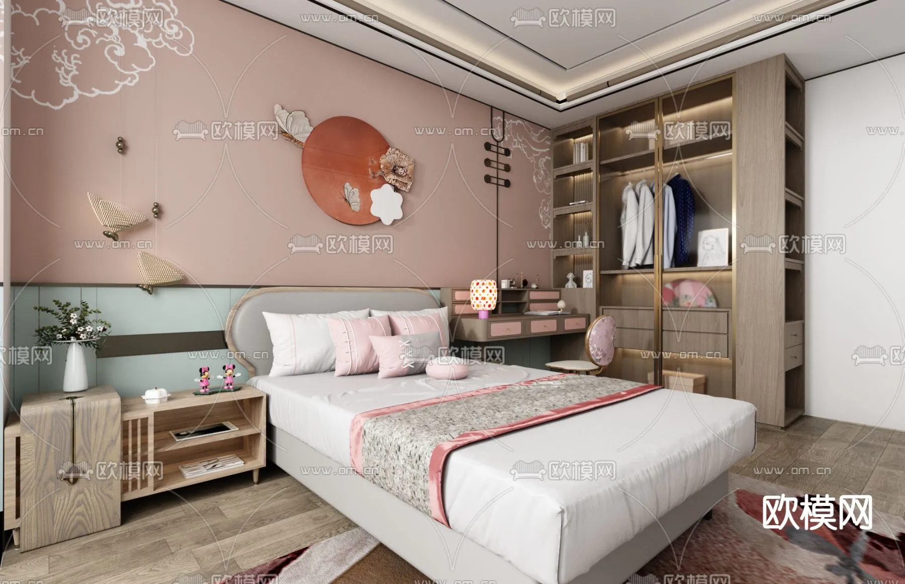 BEDROOM - MODERN STYLE - VRAY / CORONA - 3D MODEL - 2049
