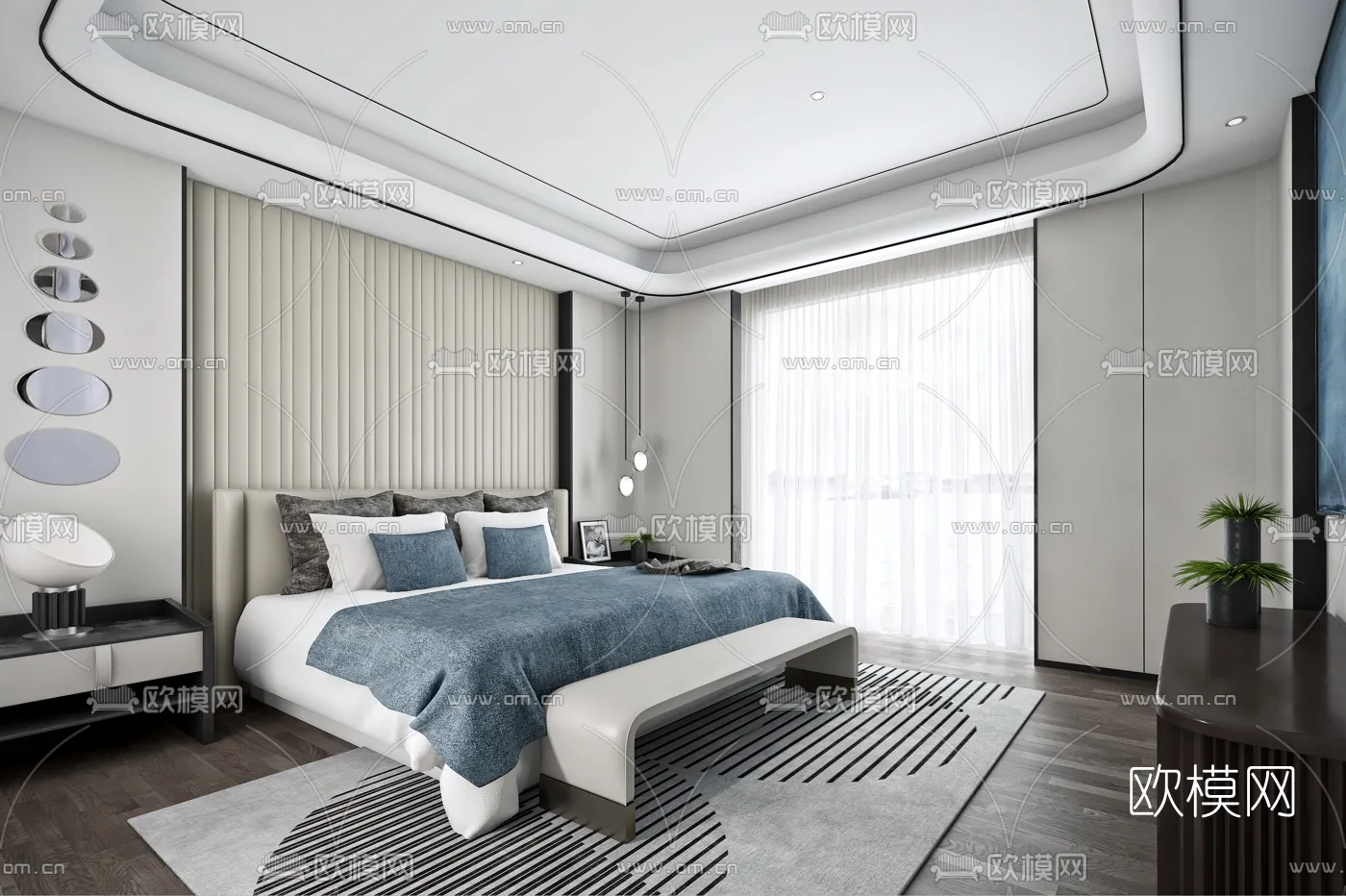 BEDROOM - MODERN STYLE - VRAY / CORONA - 3D MODEL - 2050