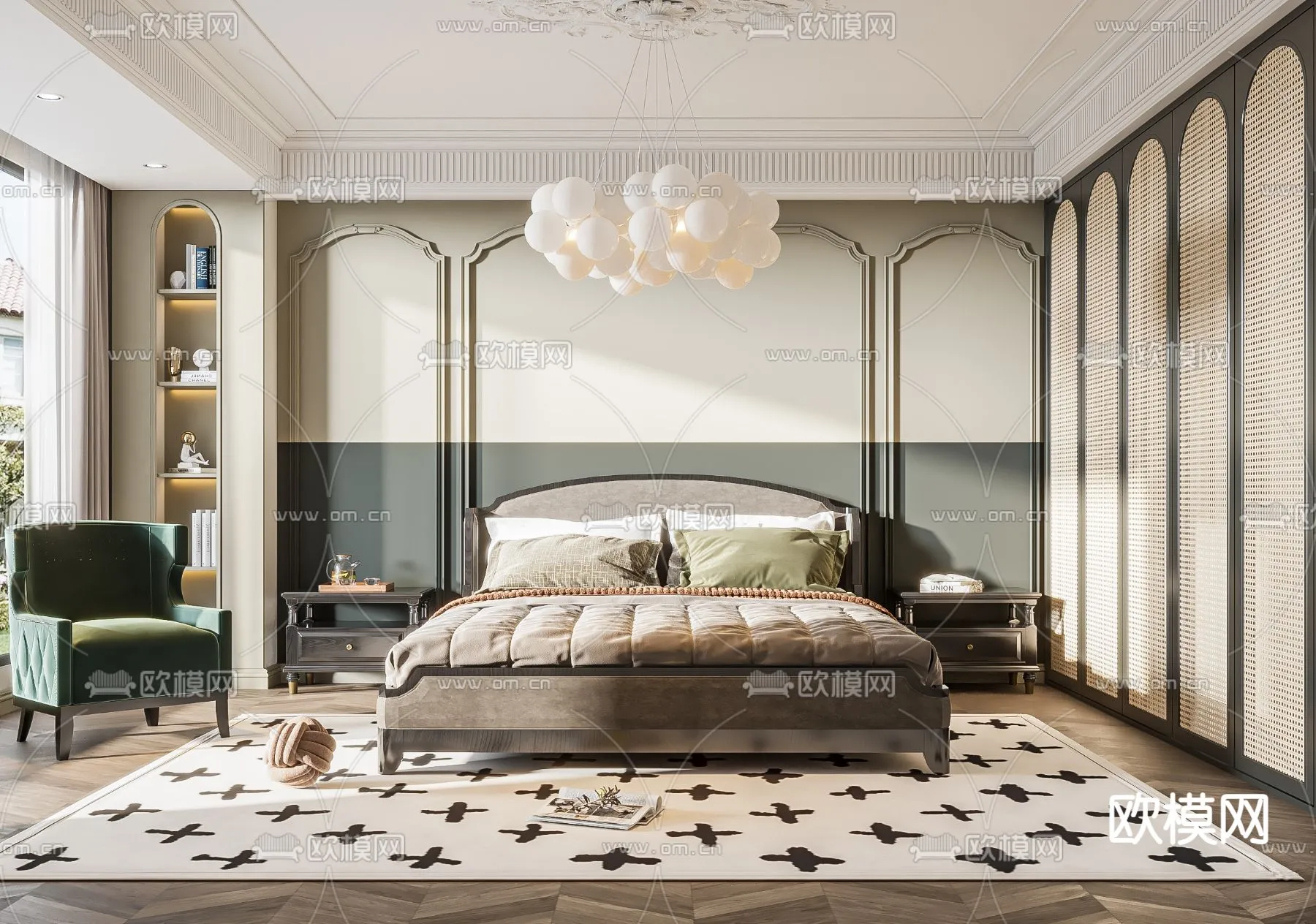 BEDROOM - MODERN STYLE - VRAY / CORONA - 3D MODEL - 2053