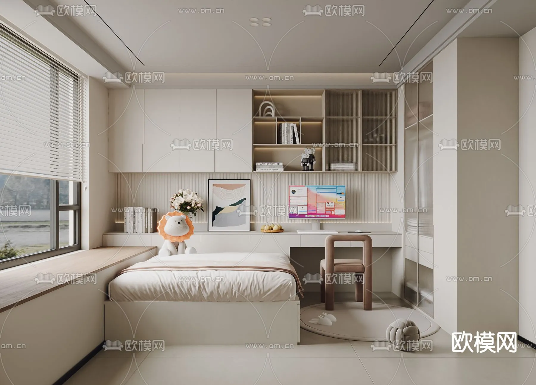 BEDROOM - MODERN STYLE - VRAY / CORONA - 3D MODEL - 2057