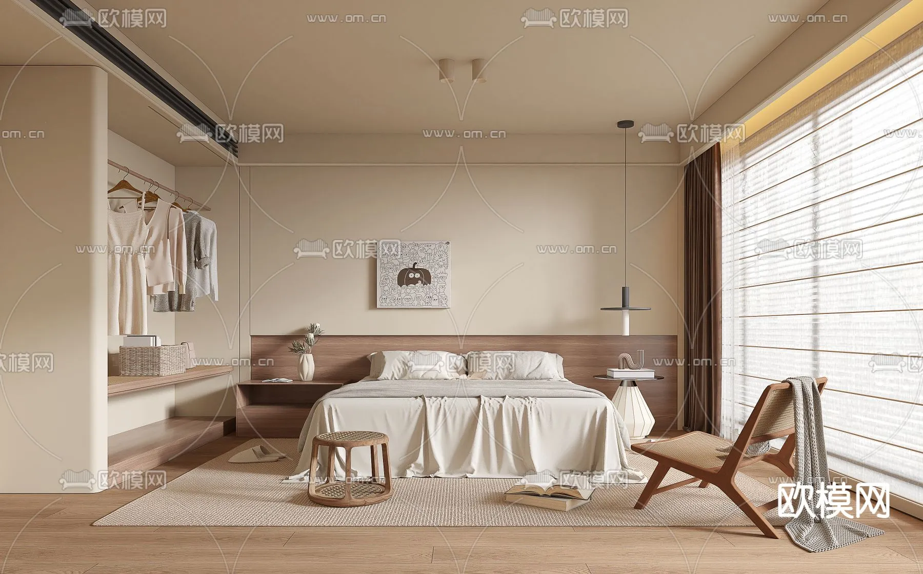 BEDROOM - MODERN STYLE - VRAY / CORONA - 3D MODEL - 2059