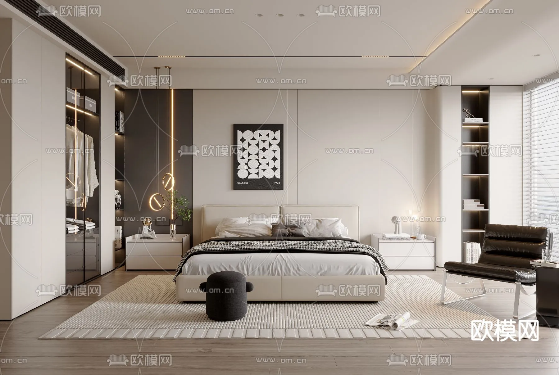 BEDROOM - MODERN STYLE - VRAY / CORONA - 3D MODEL - 2061