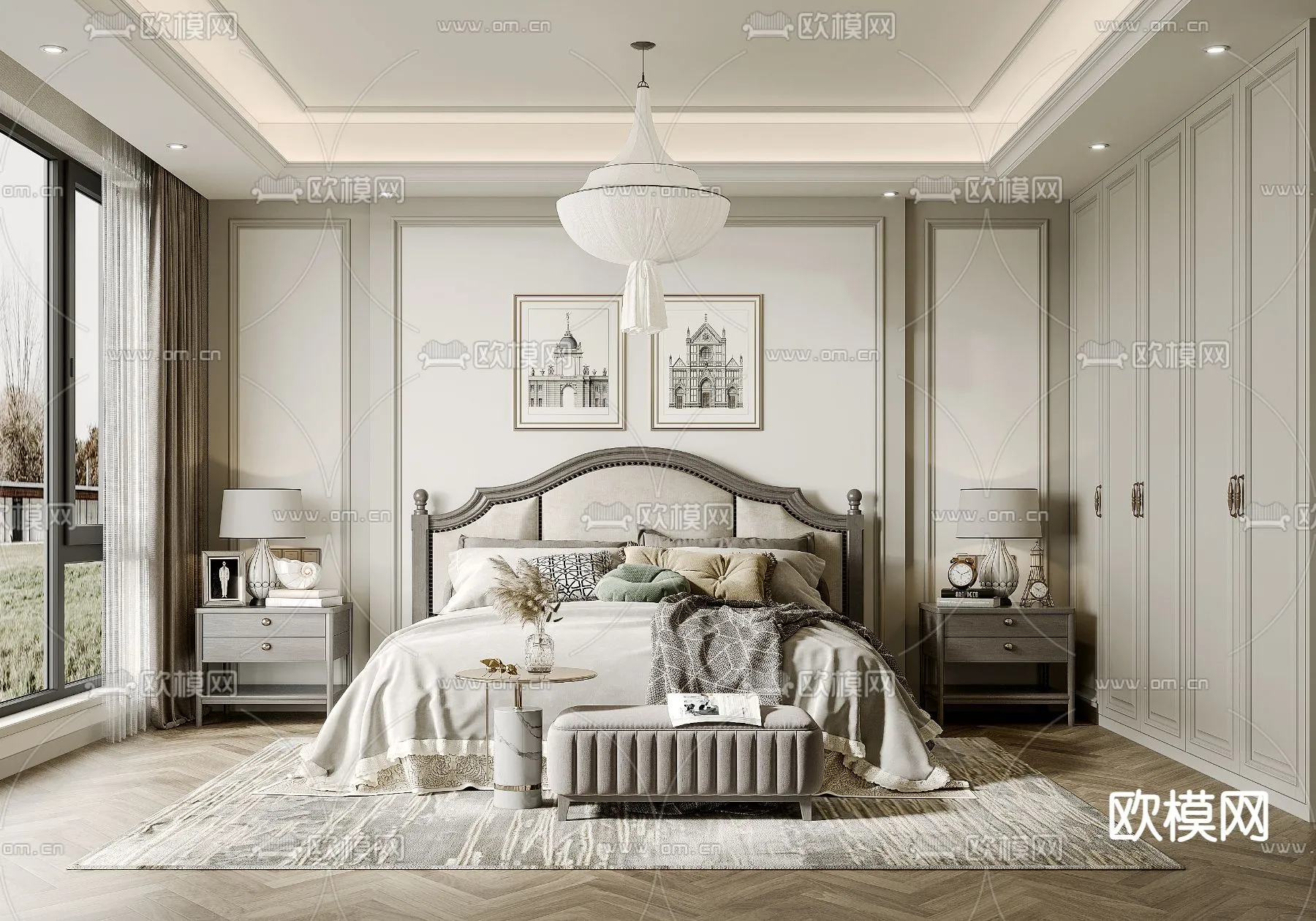 BEDROOM - MODERN STYLE - VRAY / CORONA - 3D MODEL - 2068