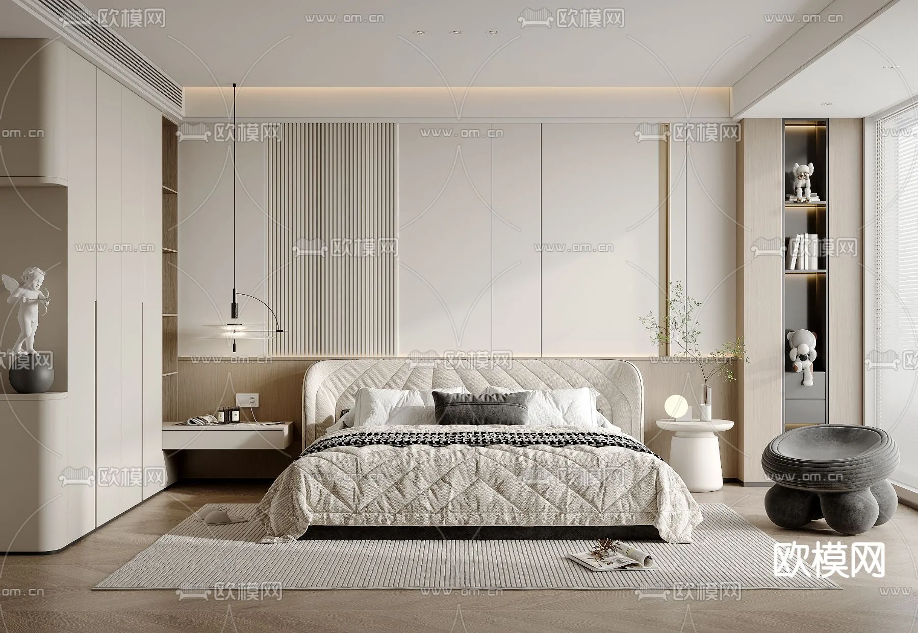 BEDROOM - MODERN STYLE - VRAY / CORONA - 3D MODEL - 2070