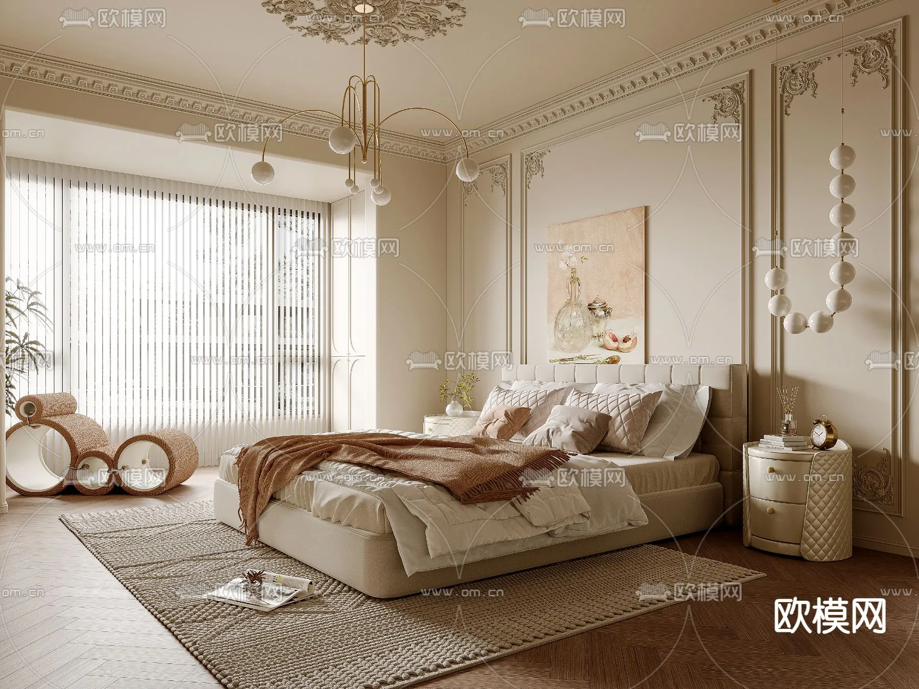 BEDROOM - MODERN STYLE - VRAY / CORONA - 3D MODEL - 2072