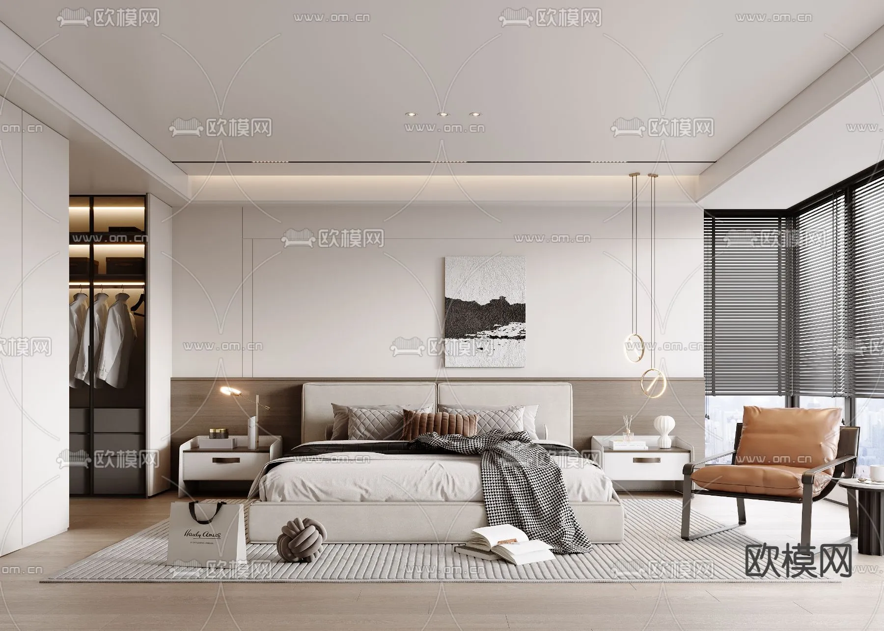 BEDROOM - MODERN STYLE - VRAY / CORONA - 3D MODEL - 2077