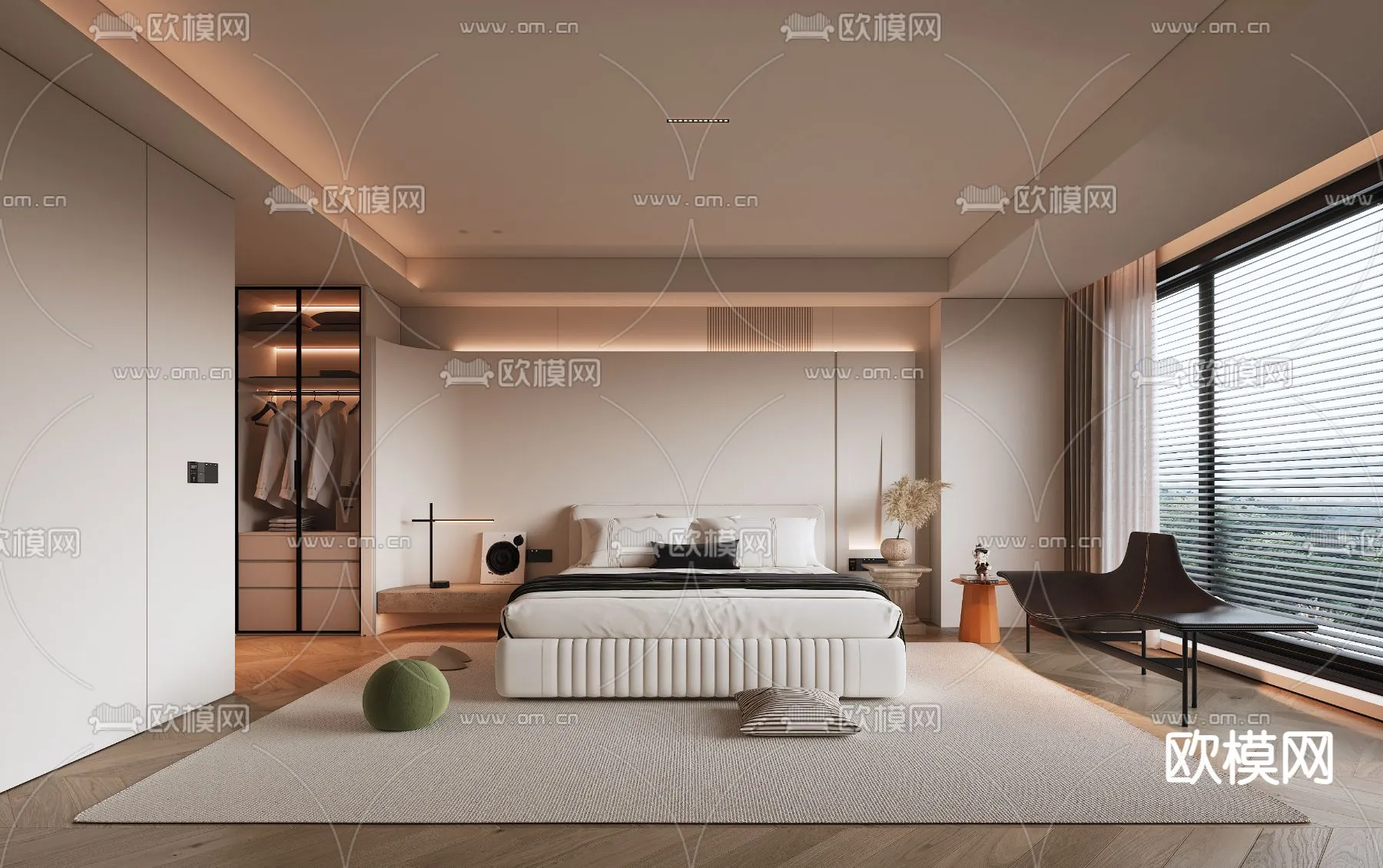 BEDROOM - MODERN STYLE - VRAY / CORONA - 3D MODEL - 2078