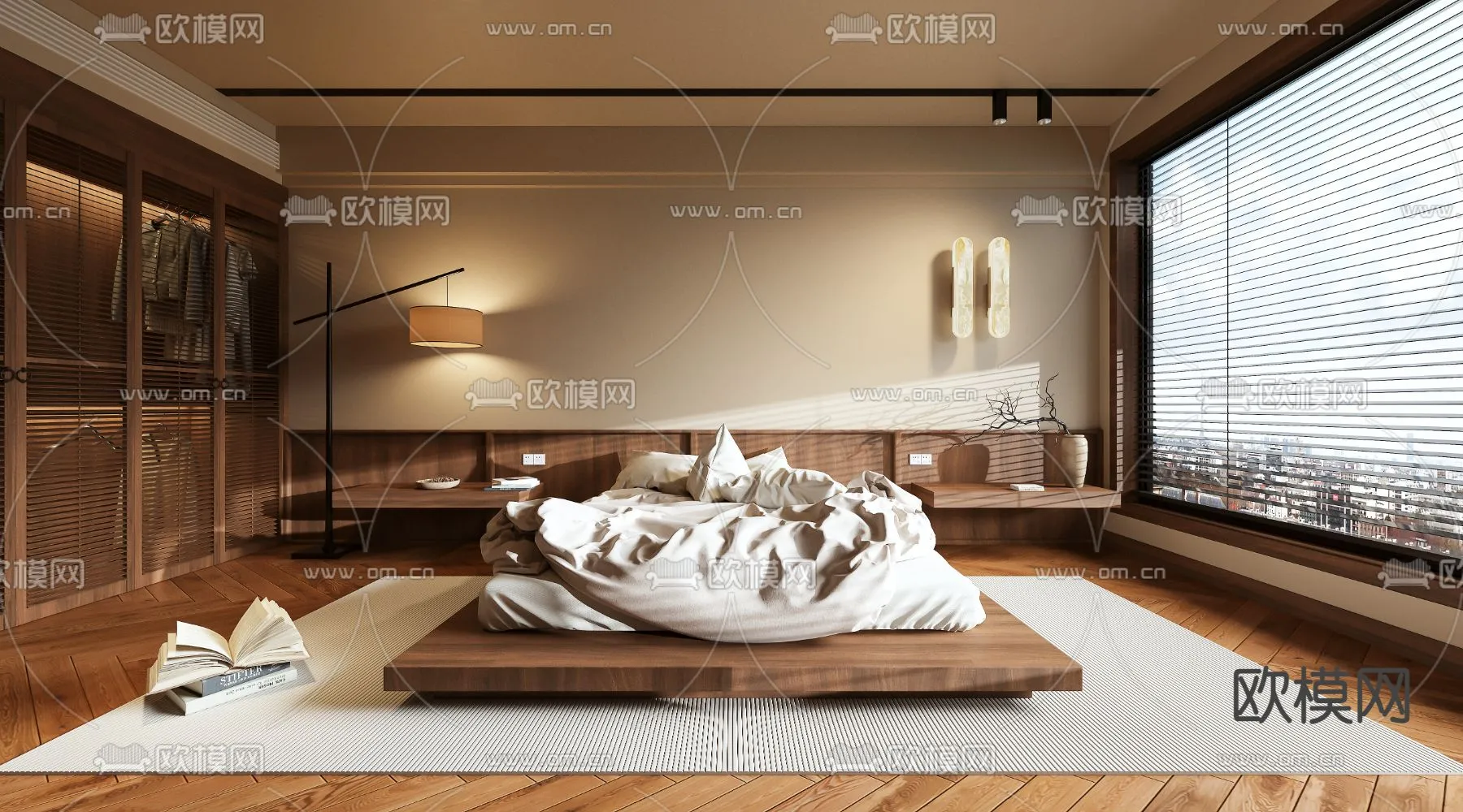 BEDROOM - MODERN STYLE - VRAY / CORONA - 3D MODEL - 2081
