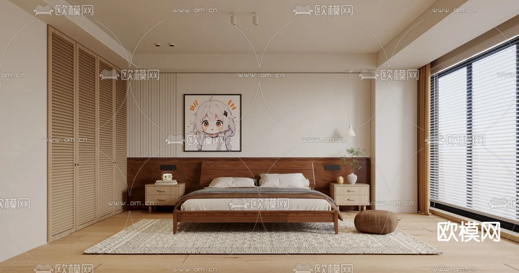 BEDROOM - MODERN STYLE - VRAY / CORONA - 3D MODEL - 2084