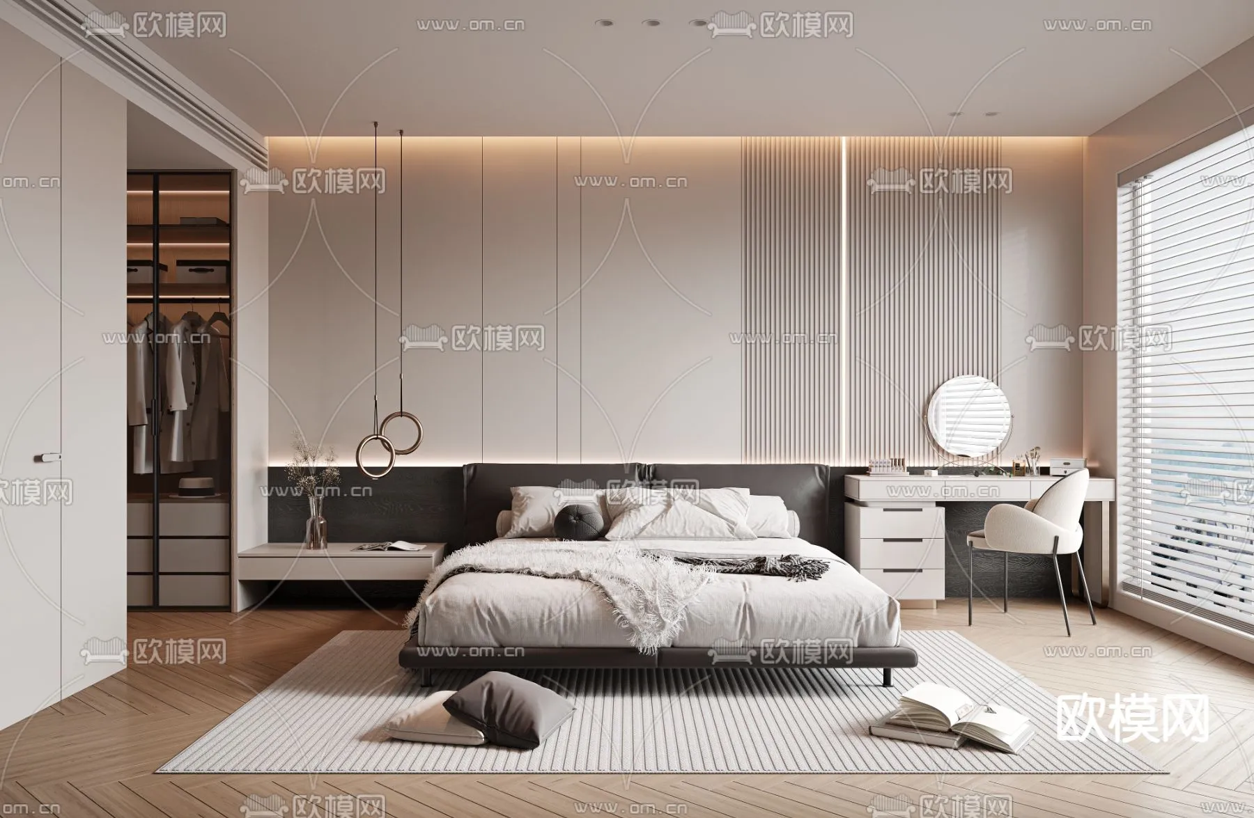 BEDROOM - MODERN STYLE - VRAY / CORONA - 3D MODEL - 2088