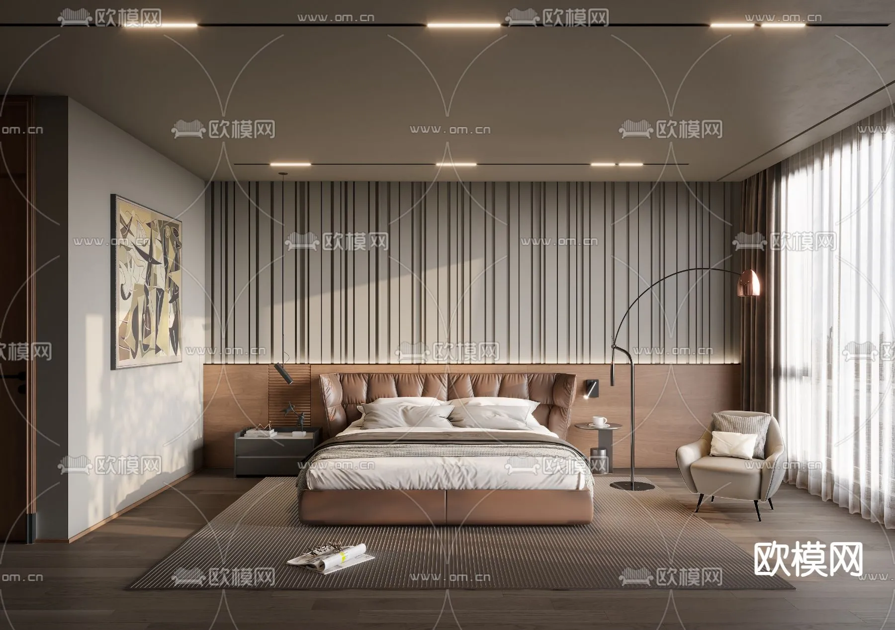 BEDROOM - MODERN STYLE - VRAY / CORONA - 3D MODEL - 2097