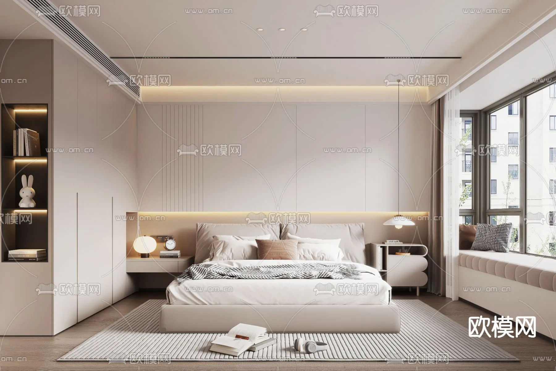 BEDROOM - MODERN STYLE - VRAY / CORONA - 3D MODEL - 2104