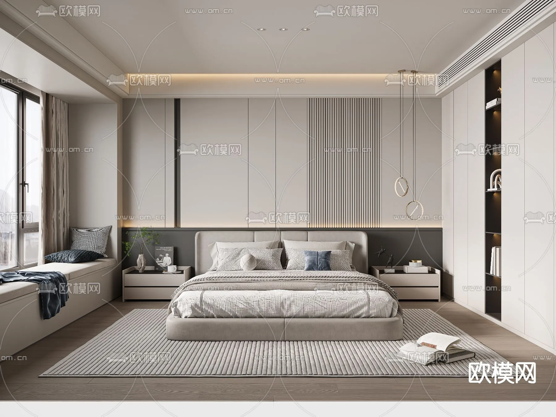 BEDROOM - MODERN STYLE - VRAY / CORONA - 3D MODEL - 2106