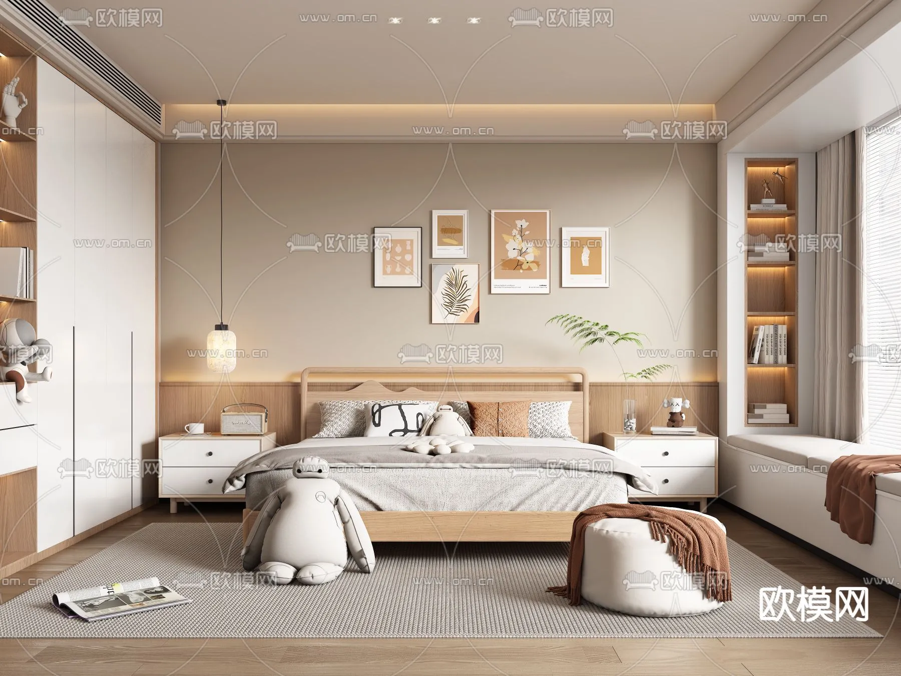 BEDROOM - MODERN STYLE - VRAY / CORONA - 3D MODEL - 2111