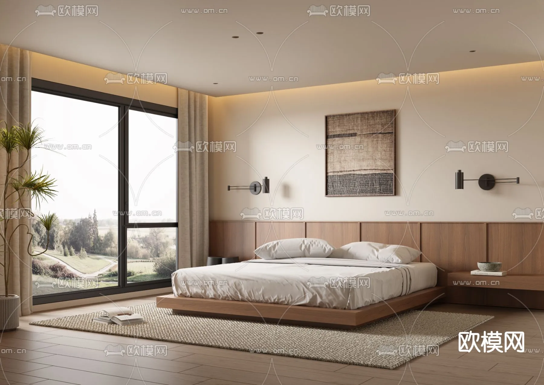 BEDROOM - MODERN STYLE - VRAY / CORONA - 3D MODEL - 2112