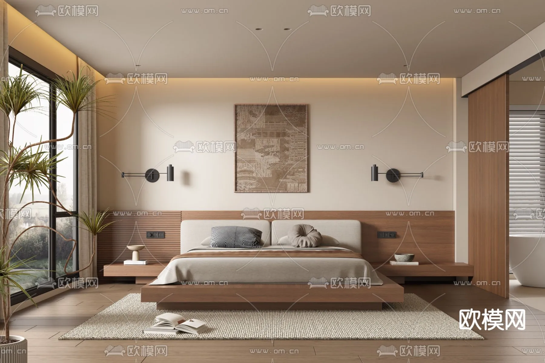 BEDROOM - MODERN STYLE - VRAY / CORONA - 3D MODEL - 2113