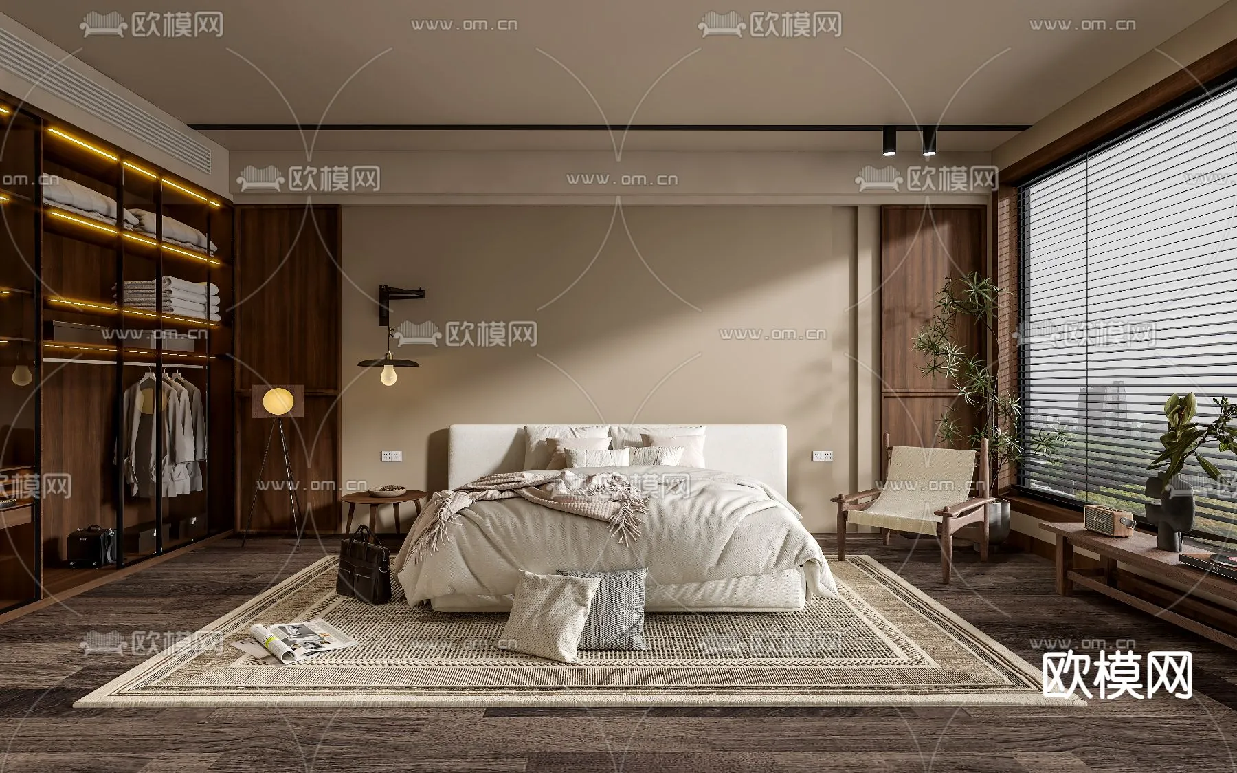 BEDROOM - MODERN STYLE - VRAY / CORONA - 3D MODEL - 2114