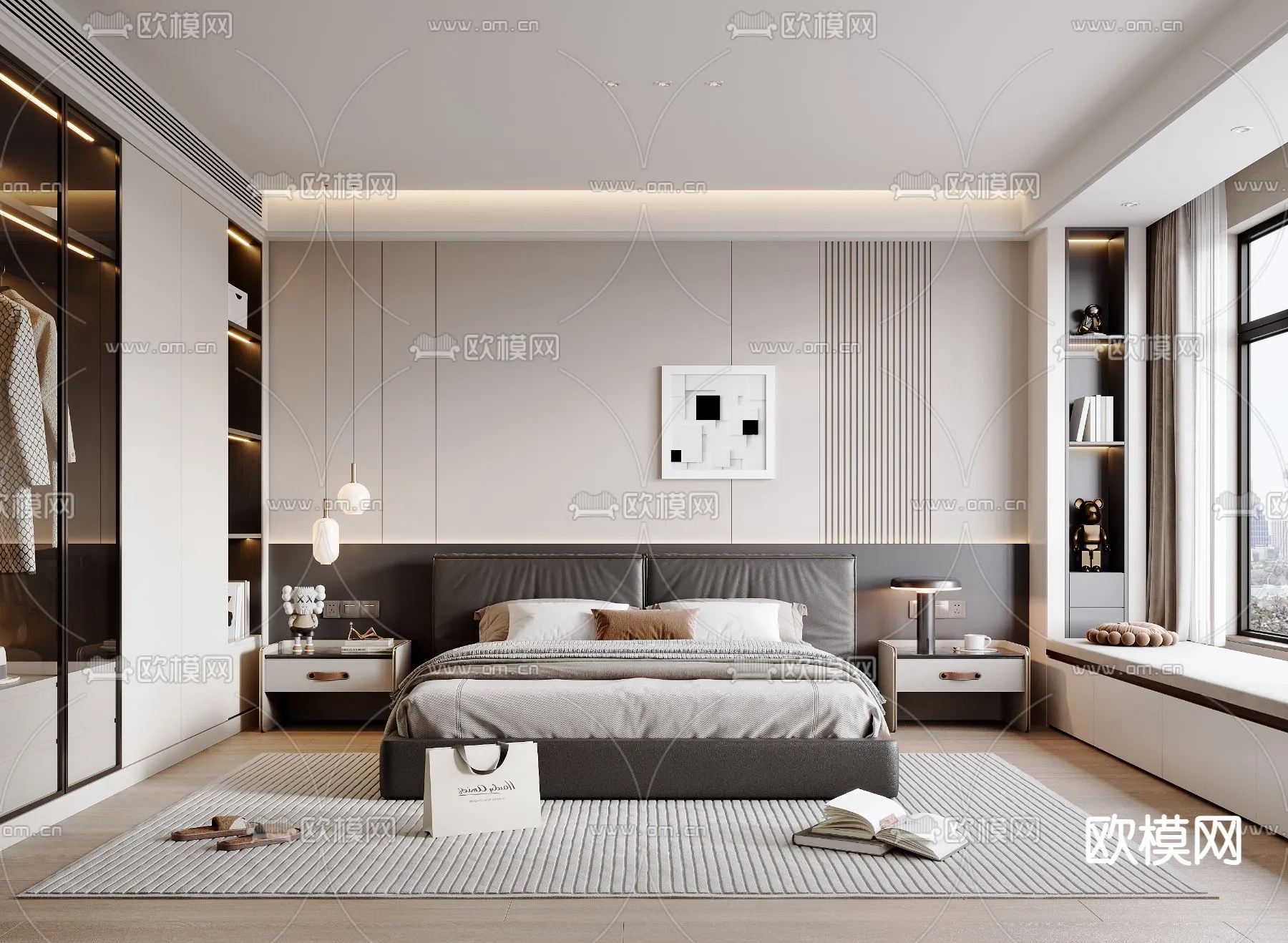 BEDROOM - MODERN STYLE - VRAY / CORONA - 3D MODEL - 2117