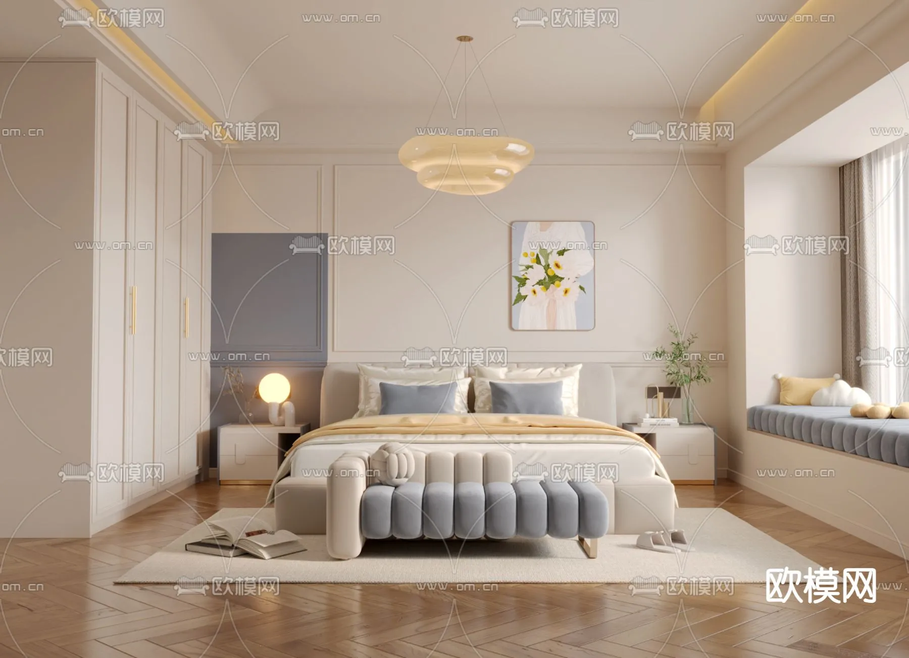 BEDROOM - MODERN STYLE - VRAY / CORONA - 3D MODEL - 2118