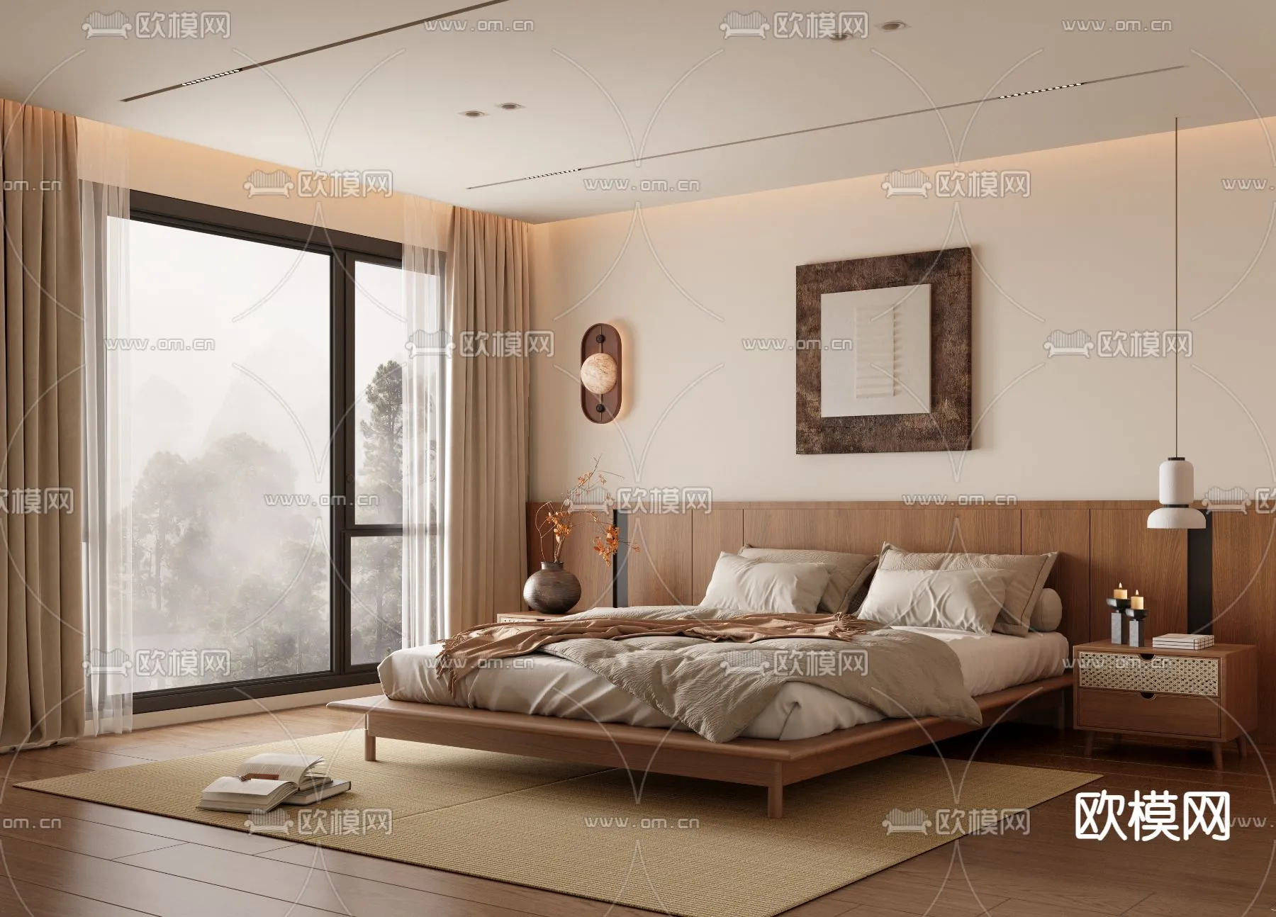 BEDROOM - MODERN STYLE - VRAY / CORONA - 3D MODEL - 2120