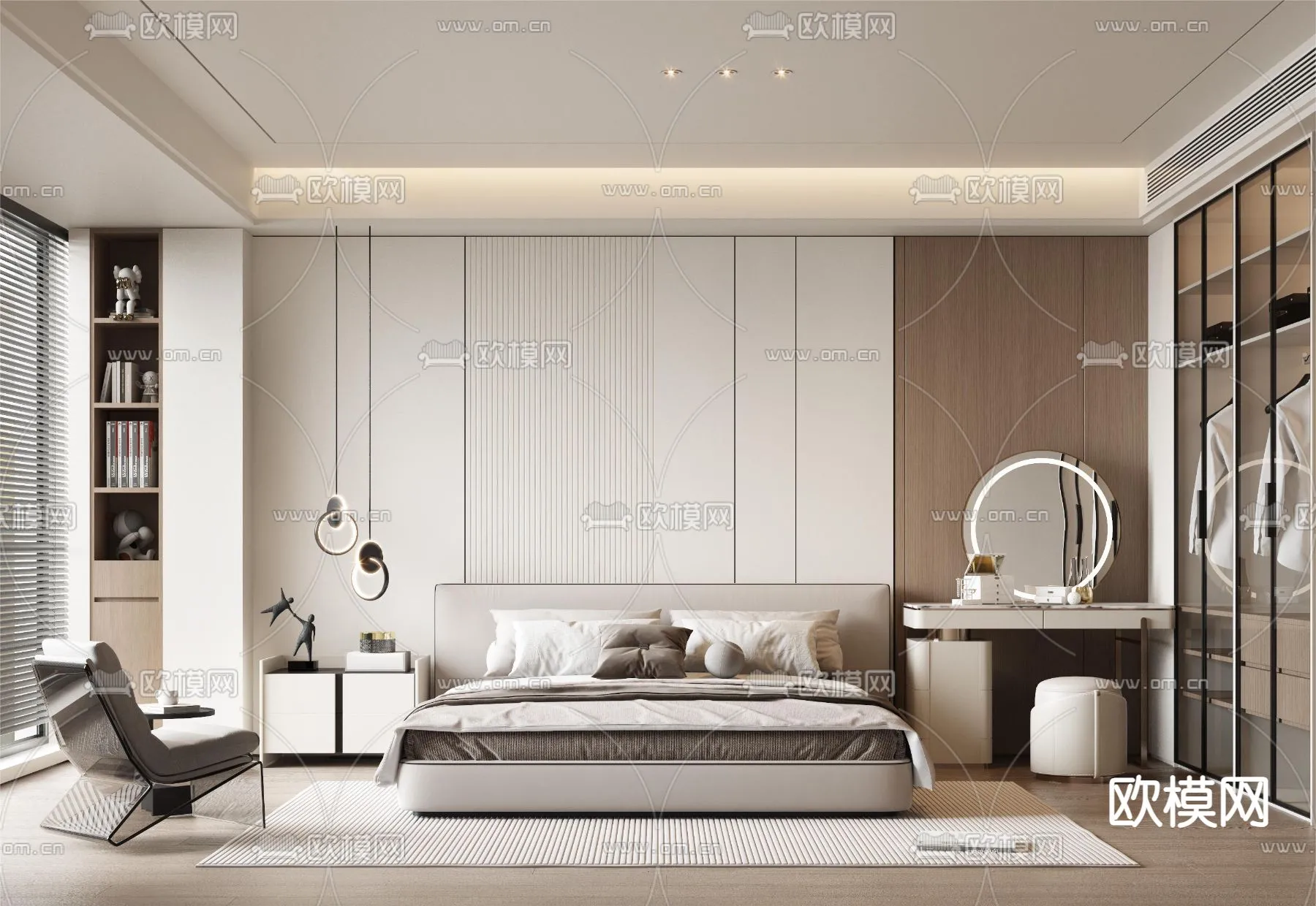 BEDROOM - MODERN STYLE - VRAY / CORONA - 3D MODEL - 2121