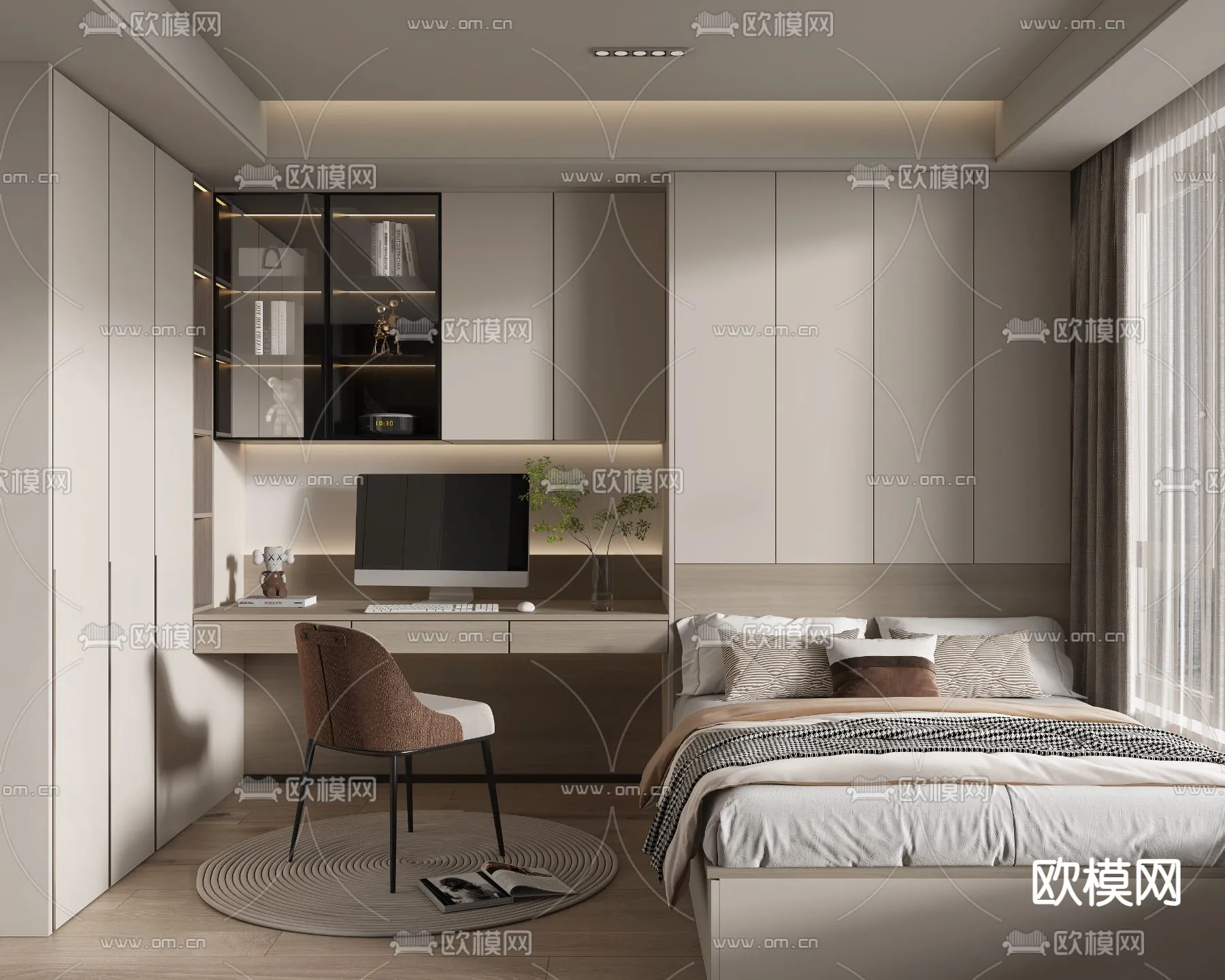 BEDROOM - MODERN STYLE - VRAY / CORONA - 3D MODEL - 2125