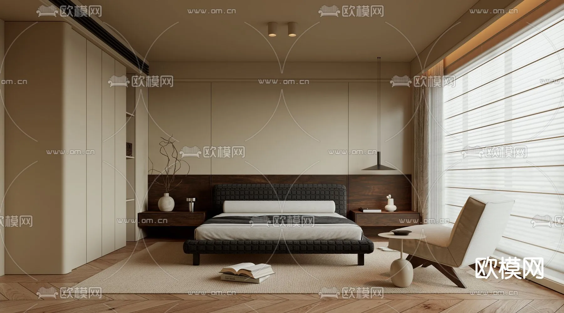 BEDROOM - MODERN STYLE - VRAY / CORONA - 3D MODEL - 2130