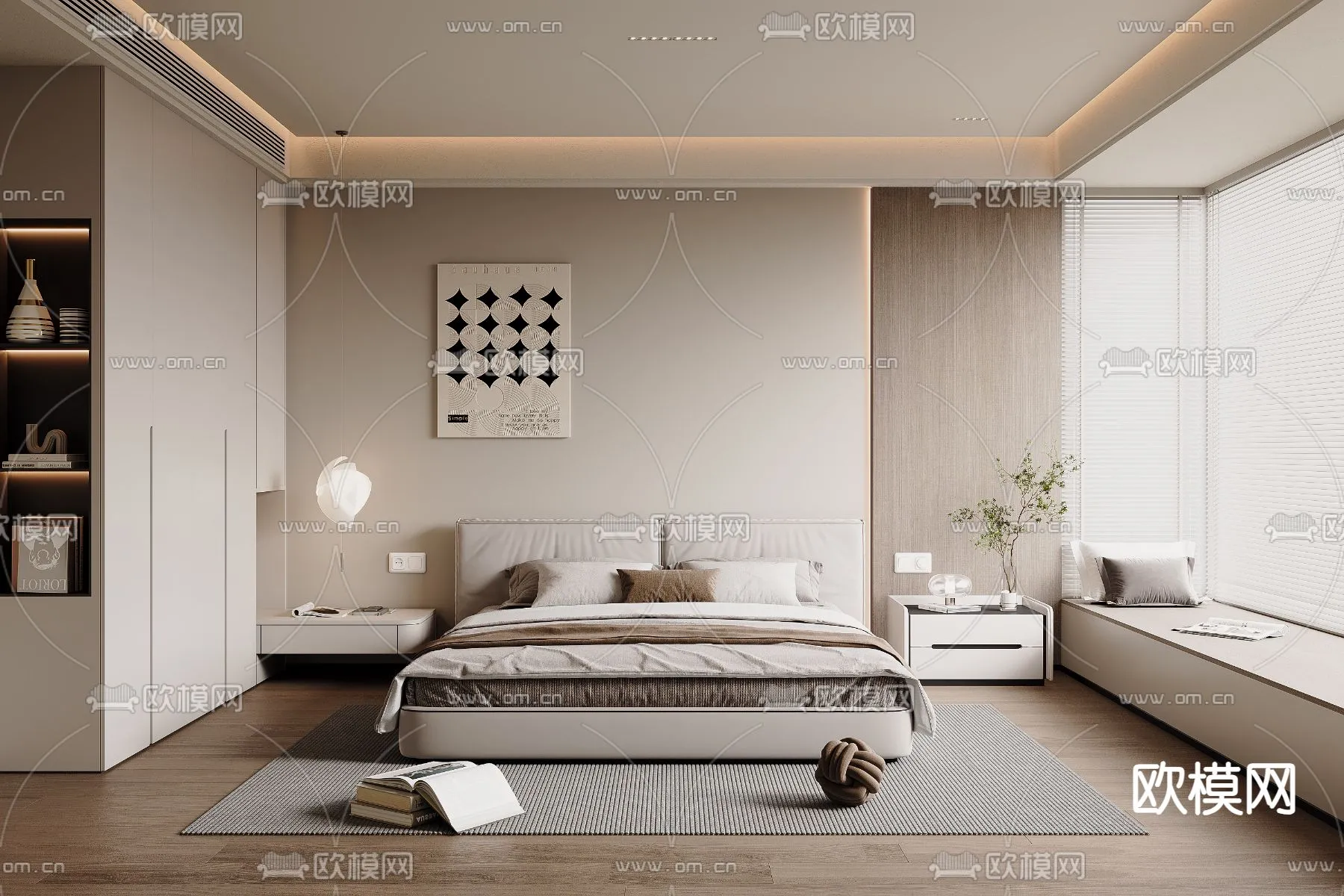 BEDROOM - MODERN STYLE - VRAY / CORONA - 3D MODEL - 2138