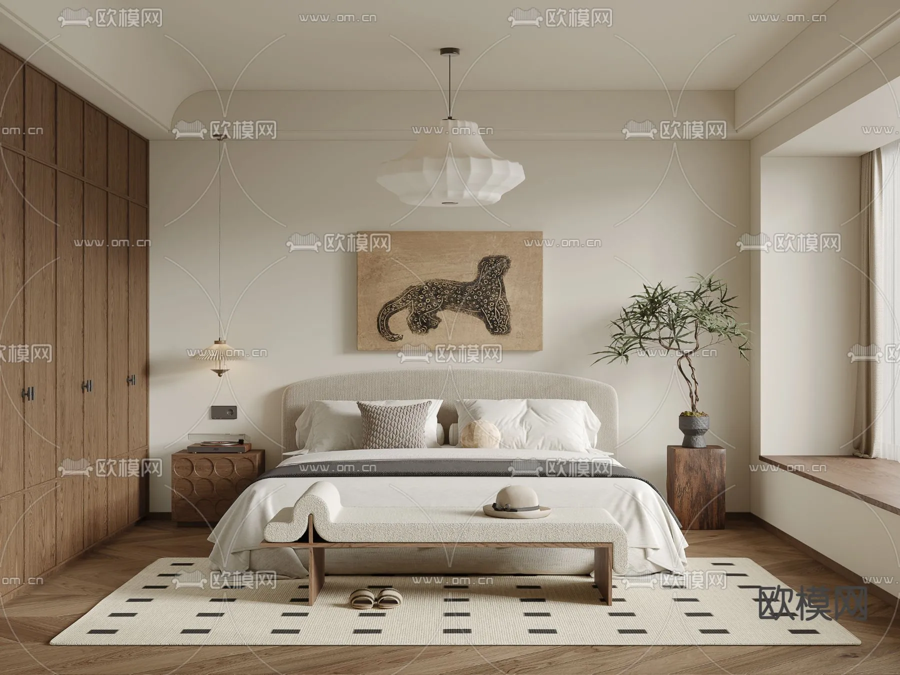 BEDROOM - MODERN STYLE - VRAY / CORONA - 3D MODEL - 2139